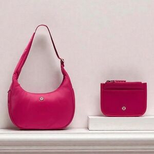 NEW Lululemon City Shoulder Bag & True Identity Card Case in color Berry Rumble